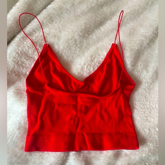 Free People Red Cropped Tank Top, Size S/XS - Picture 2 of 3